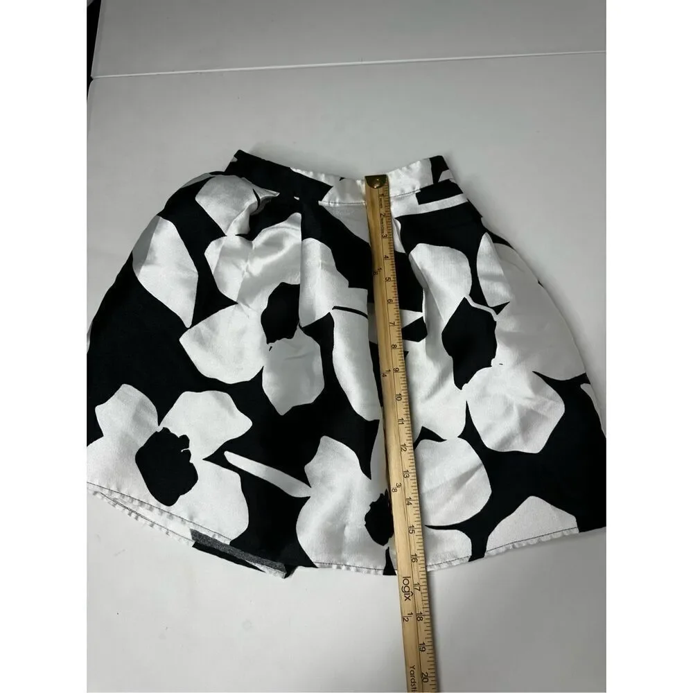 BCX Masy’s Girls 2-Pc Scalloped Top & Floral-Print Skirt Set Sz 14 Black White